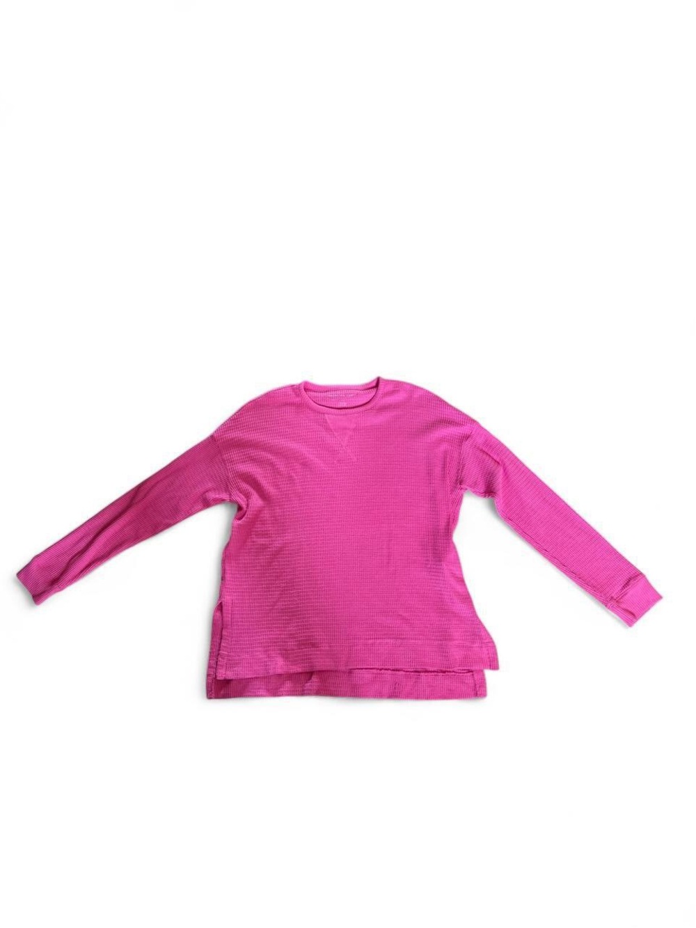 American Eagle Pink Long Sleeve Waffle Knit Top